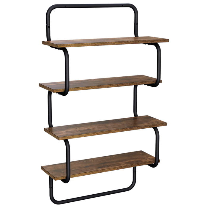 Raft de perete cu 4 niveluri Stejar fumuriu 80 x 24,5 x 104 cm WALTI
