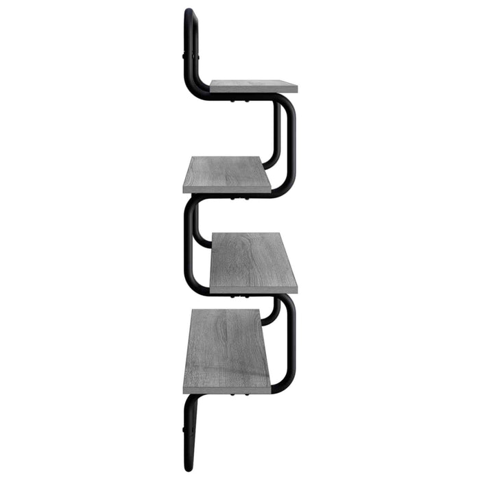 Raft de perete cu 4 niveluri Sonoma gri 80 x 24,5 x 104 cm WALTI