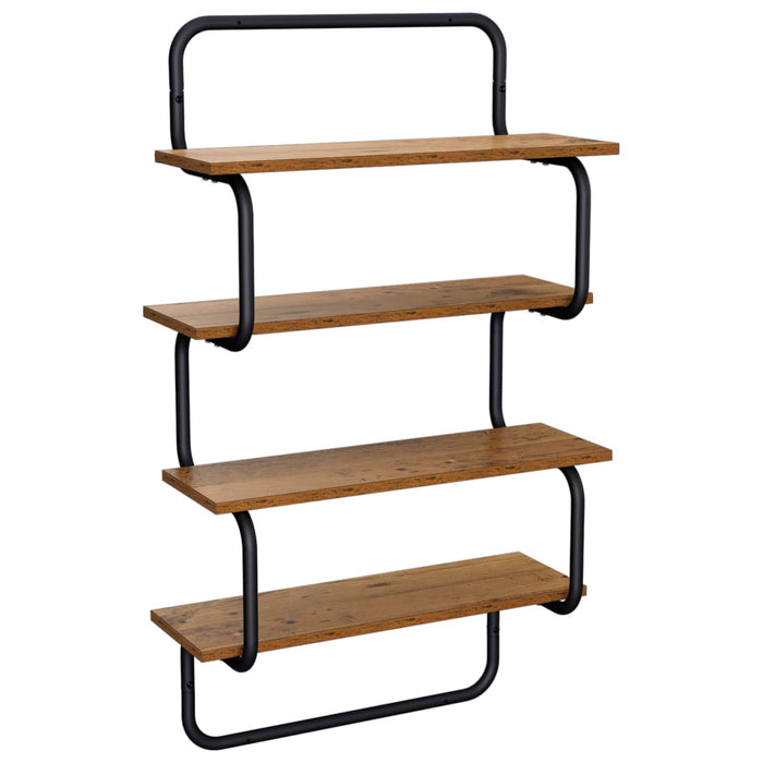 Raft de perete cu 4 niveluri Lemn vechi 80 x 24,5 x 104 cm WALTI