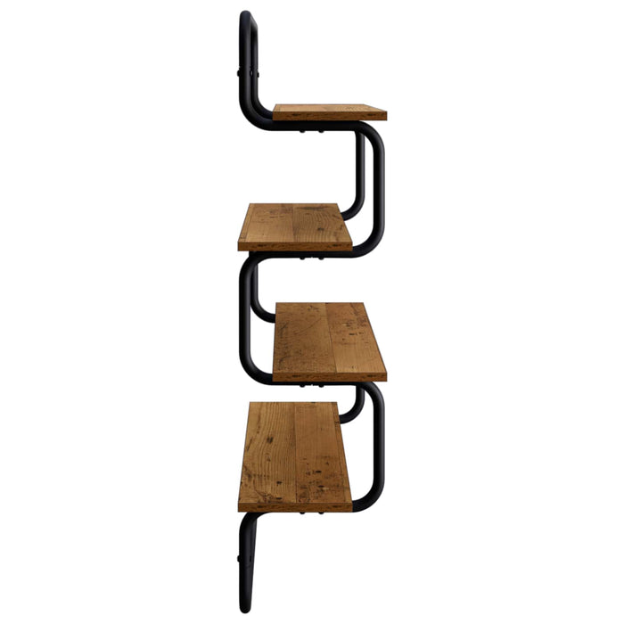 Raft de perete cu 4 niveluri Lemn vechi 80 x 24,5 x 104 cm WALTI