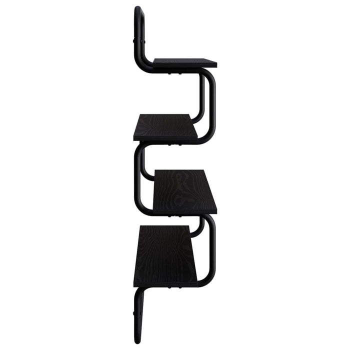 Raft de perete cu 4 niveluri Stejar Negru 60 x 24,5 x 104 cm WALTI