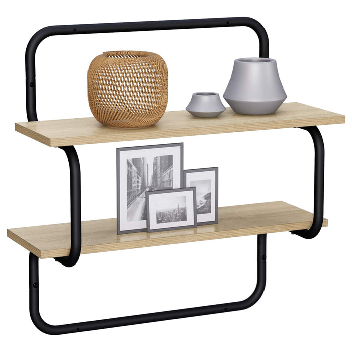 Raft de perete cu 2 niveluri Stejar Sonoma 80 x 24,5 x 61 cm WALTI
