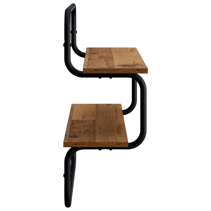 Raft de perete cu 2 niveluri Lemn vechi 80 x 24,5 x 61 cm WALTI
