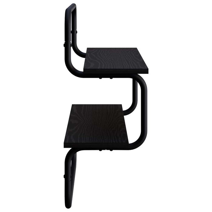 Raft de perete cu 2 niveluri Stejar Negru 60 x 24,5 x 61 cm WALTI