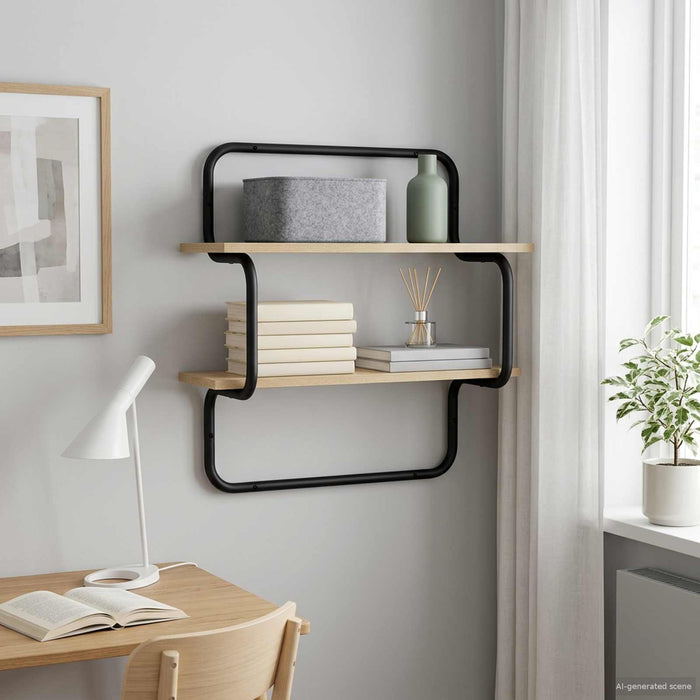 Raft de perete cu 2 niveluri Stejar Sonoma 60 x 24,5 x 61 cm WALTI