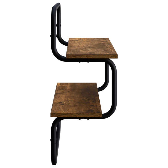 Raft de perete cu 2 niveluri Stejar fumuriu 60 x 24,5 x 61 cm WALTI