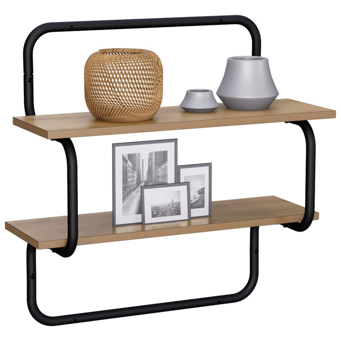 Raft de perete cu 2 niveluri Stejar Artizanal 40 x 24,5 x 61 cm WALTI