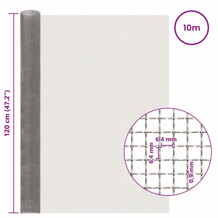 Ecran din plasă 120 x 1000 cm 3 Mesh Oțel Inoxidabil 201 WALTI