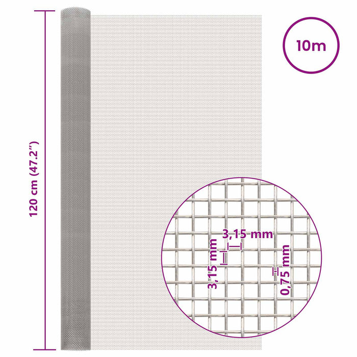 Ecran din plasă 120 x 1000 cm 6 Mesh Oțel Inoxidabil 201 WALTI