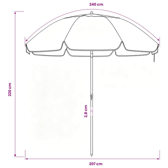 Parasol de Grădină 240 cm Poliester 170T Portocaliu WALTI
