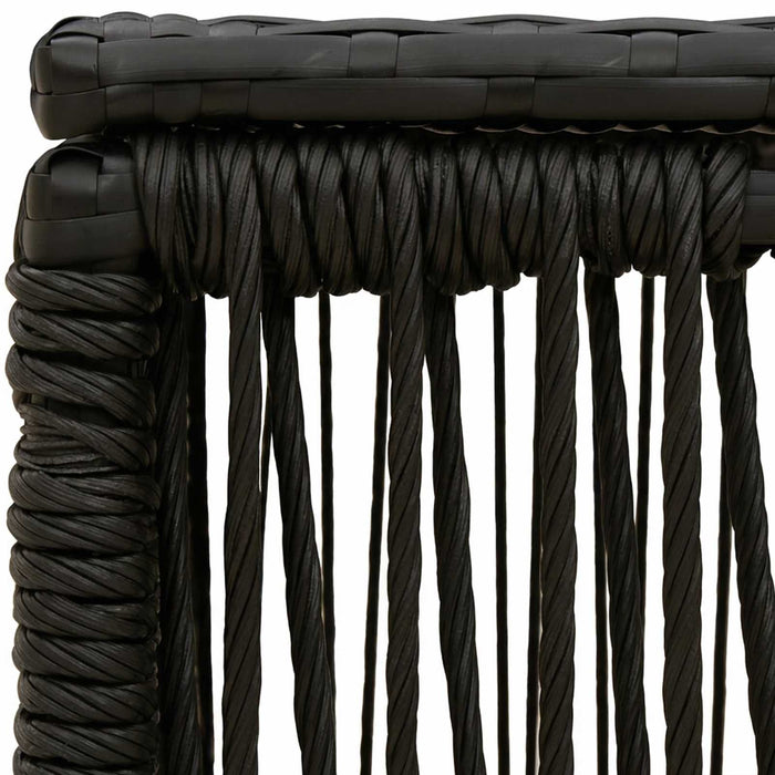Masă de Grădină Negru 55 x 55 x 37 cm Ratan PE și sticlă WALTI
