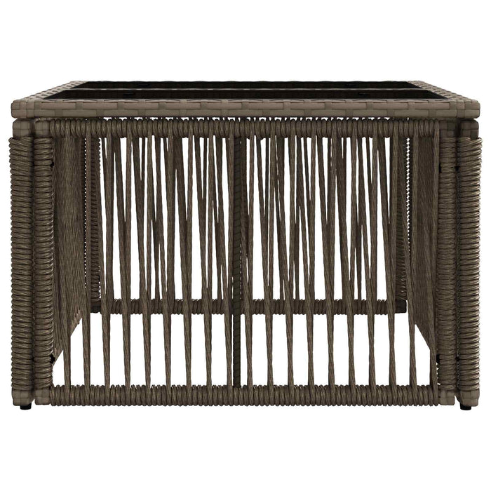 Masă de Grădină Gri și negru 55 x 55 x 37 cm Ratan PE și sticlă WALTI