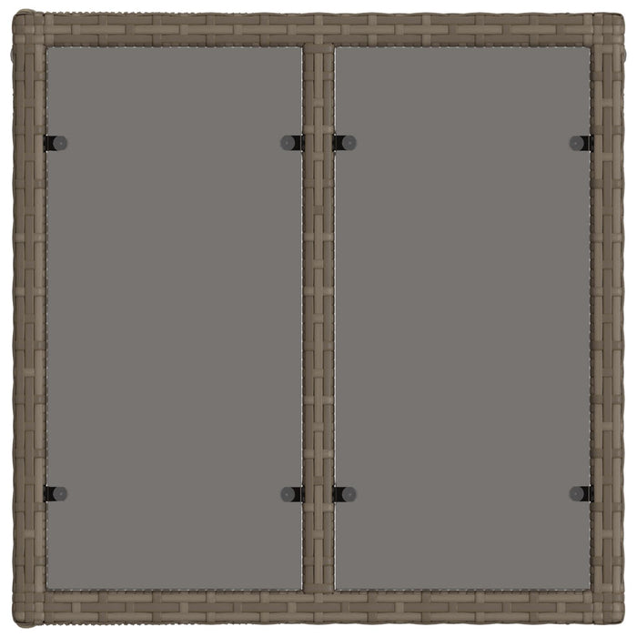 Masă de Grădină Gri și negru 55 x 55 x 37 cm Ratan PE și sticlă WALTI