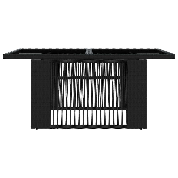 Masă de Grădină Negru 100 x 55 x 37 cm Ratan PE și sticlă WALTI