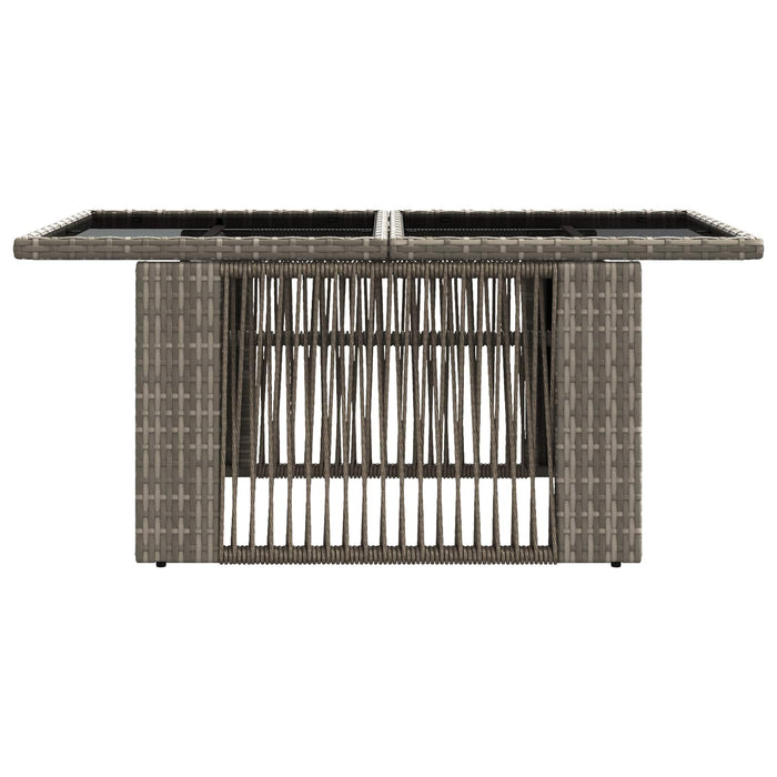 Masă de Grădină Gri 100 x 55 x 37 cm Ratan PE și sticlă WALTI