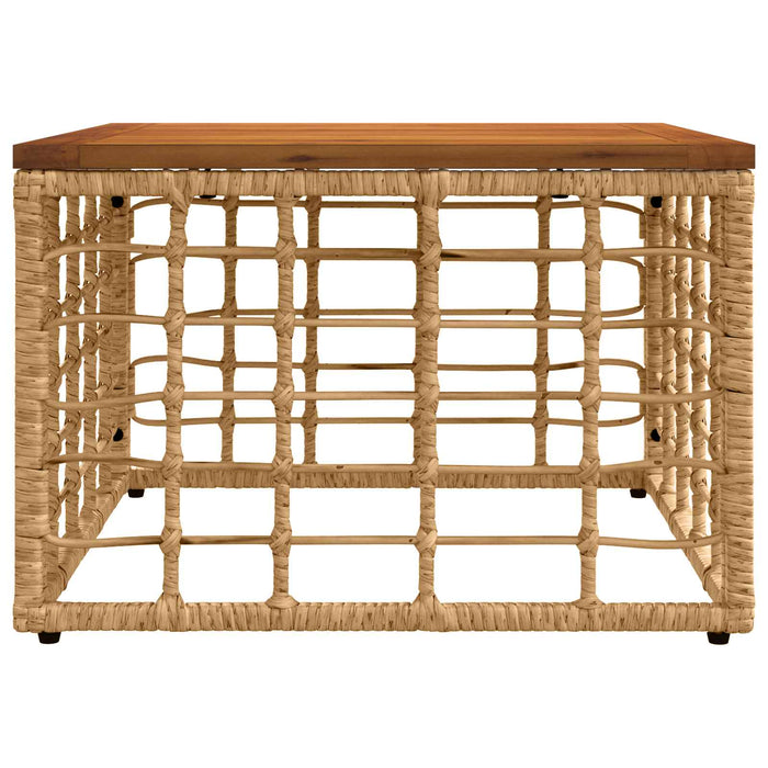 Masă de Grădină natural 55 x 55 x 37 cm Ratan PE și sticlă WALTI