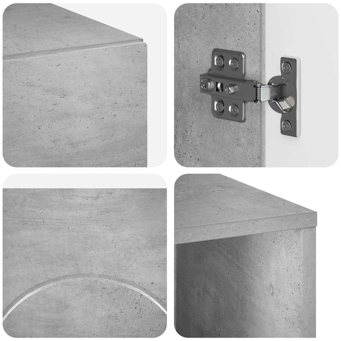 Set dulap baie 3 buc. Gri Beton Lemn prelucrat WALTI