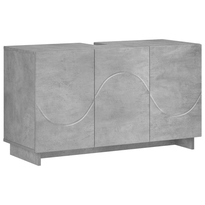 Set dulap baie 3 buc. Gri Beton Lemn prelucrat WALTI