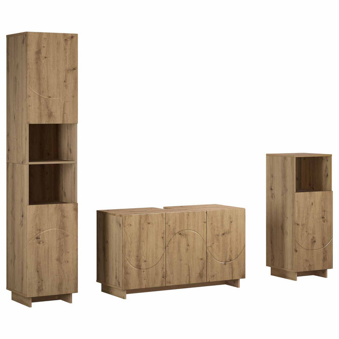 Set dulap baie 3 buc. Stejar Artizanal Lemn prelucrat WALTI