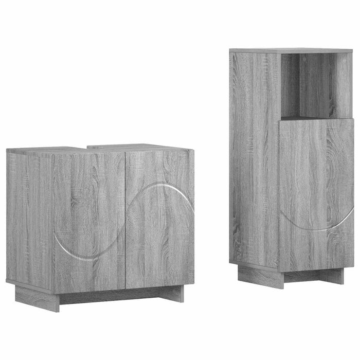 Set dulap baie 2 buc. Sonoma gri Lemn prelucrat WALTI