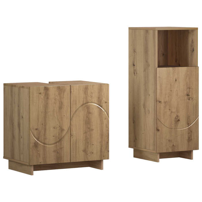 Set dulap baie 2 buc. Stejar Artizanal Lemn prelucrat WALTI
