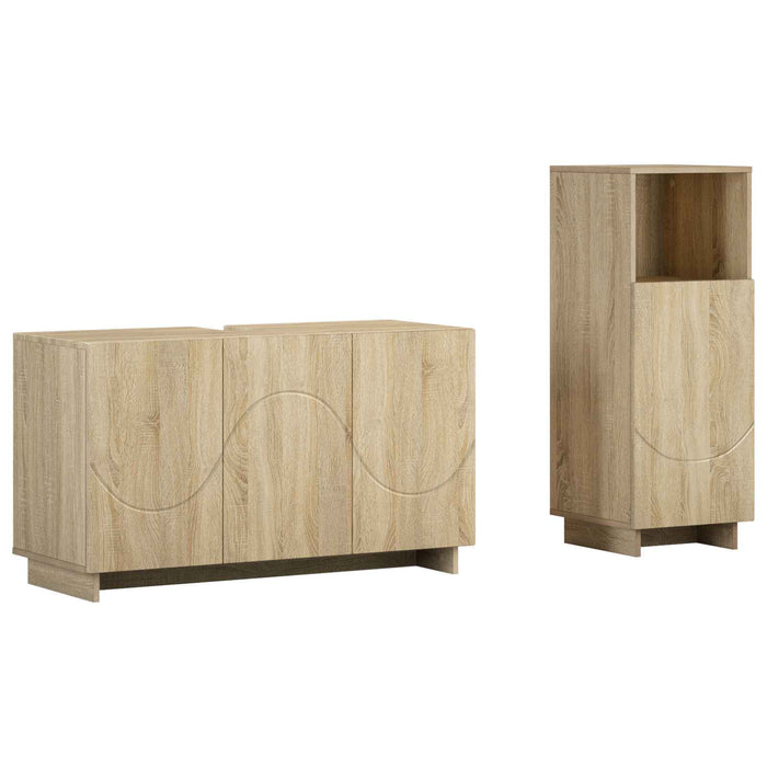 Set dulap baie 2 buc. Stejar Sonoma Lemn prelucrat WALTI
