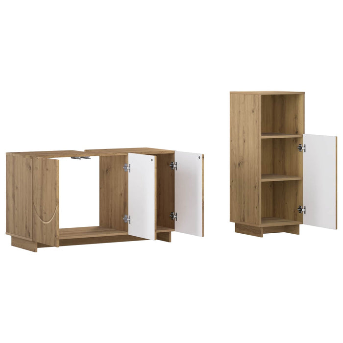 Set dulap baie 2 buc. Stejar Artizanal Lemn prelucrat WALTI