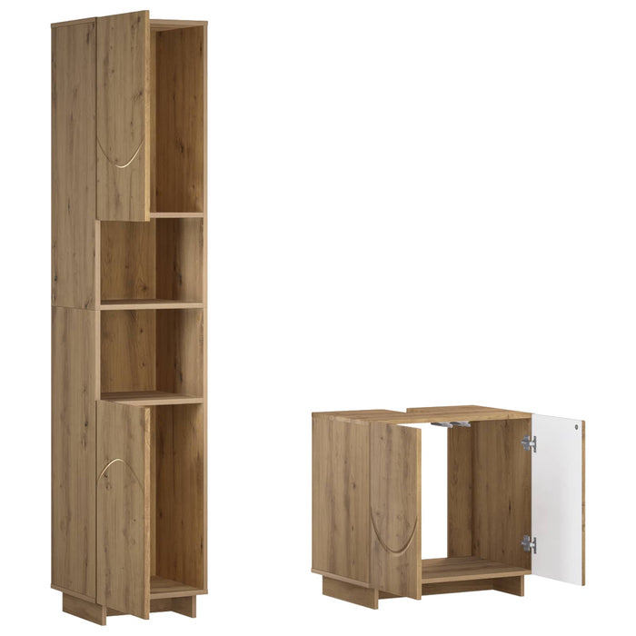 Set dulap baie 2 buc. Stejar Artizanal Lemn prelucrat WALTI