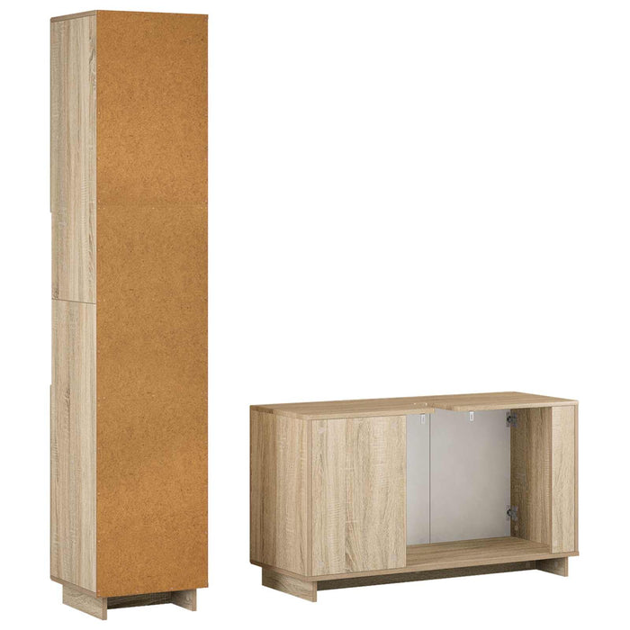 Set dulap baie 2 buc. Stejar Sonoma Lemn prelucrat WALTI