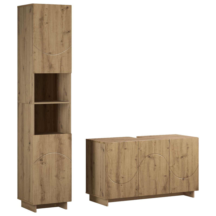 Set dulap baie 2 buc. Stejar Artizanal Lemn prelucrat - WALTI WALTI