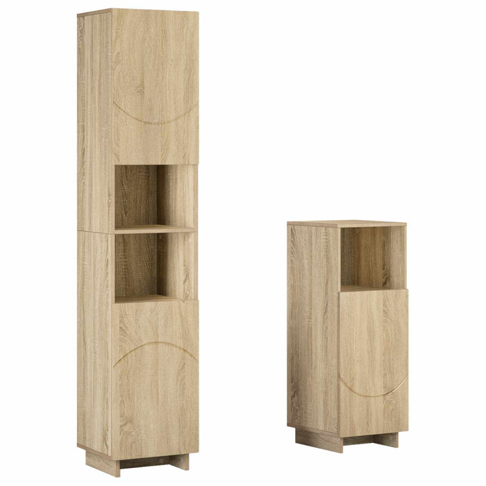 Set dulap baie 2 buc. Stejar Sonoma Lemn prelucrat WALTI