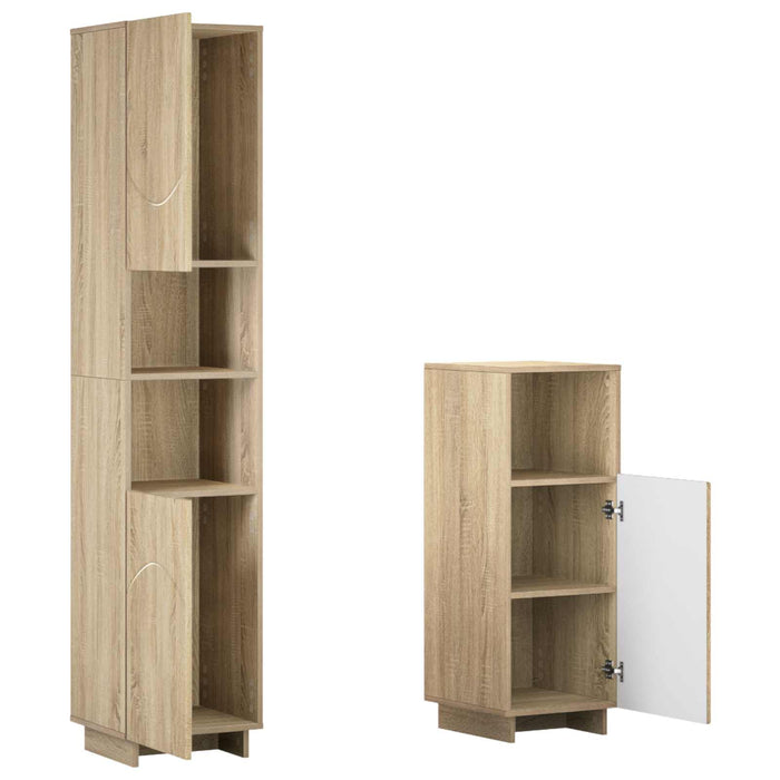 Set dulap baie 2 buc. Stejar Sonoma Lemn prelucrat WALTI