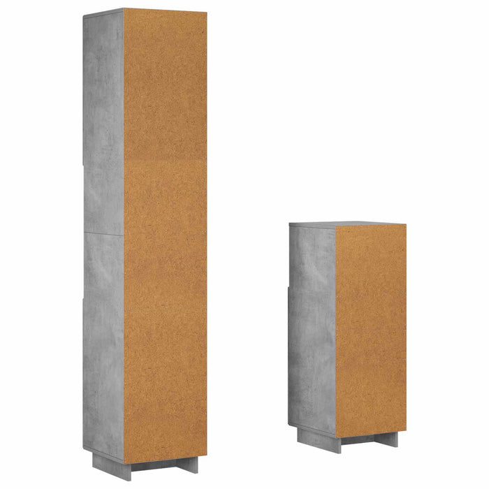 Set dulap baie 2 buc. Gri Beton Lemn prelucrat WALTI