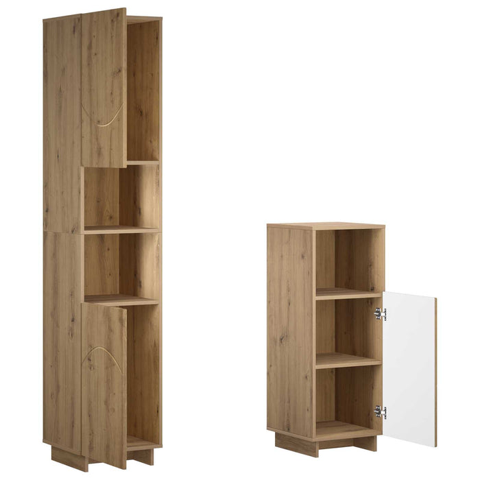 Set dulap baie 2 buc. Stejar Artizanal Lemn prelucrat WALTI