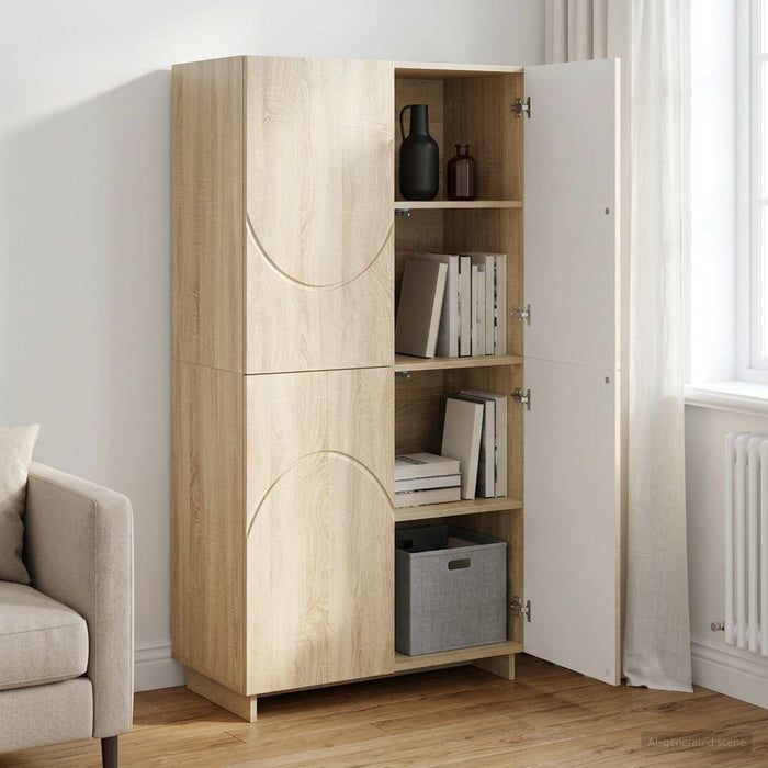 Bufet Stejar Sonoma 79x41x151 cm Lemn prelucrat WALTI