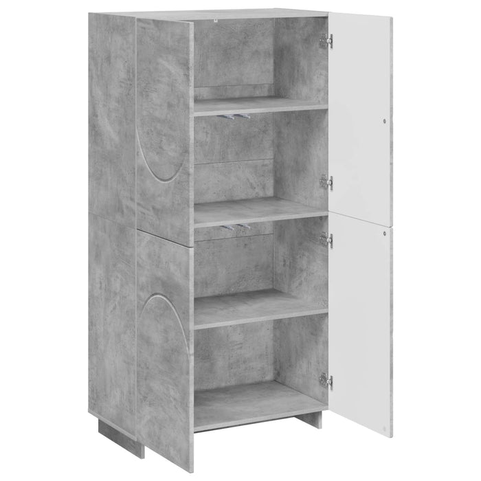 Bufet Gri Beton 79 x 41 x 151 cm Lemn prelucrat WALTI