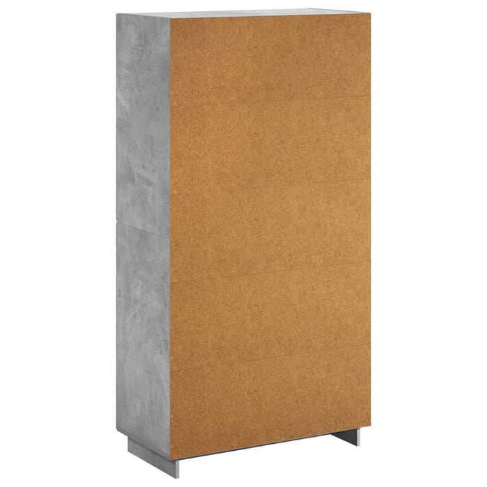 Bufet Gri Beton 79 x 41 x 151 cm Lemn prelucrat WALTI