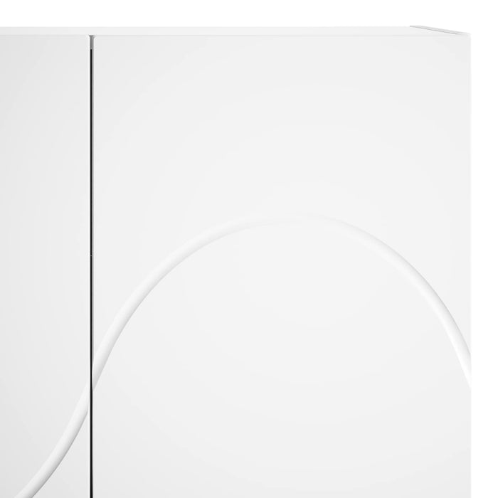 Bufet Alb foarte lucios 79 x 41 x 151 cm Lemn prelucrat WALTI