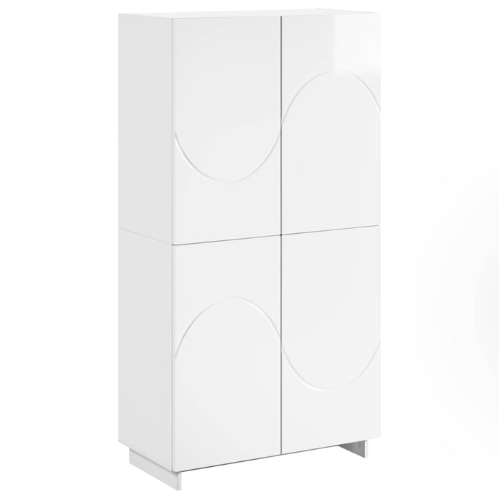 Bufet Alb foarte lucios 79 x 41 x 151 cm Lemn prelucrat WALTI