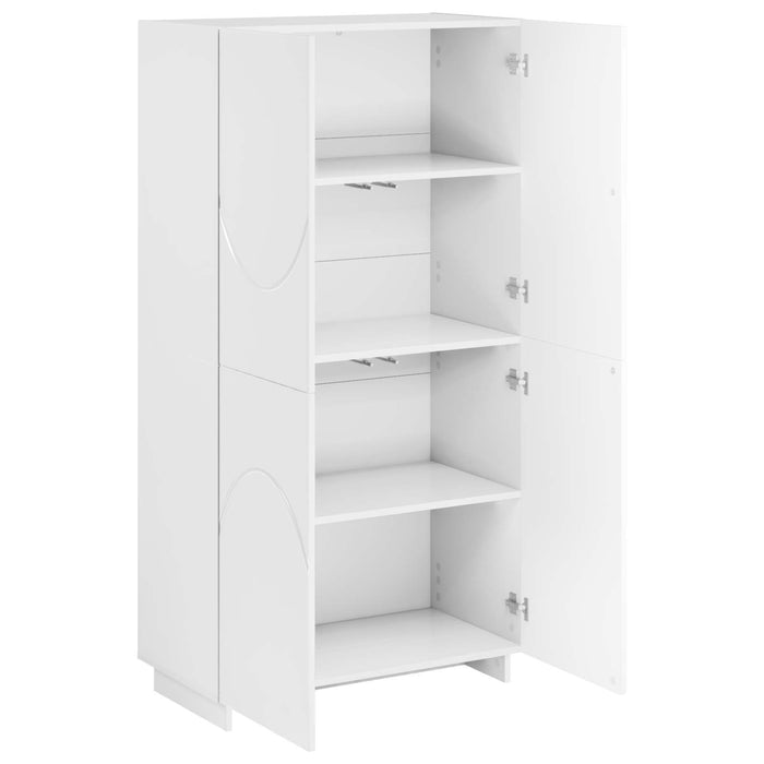 Bufet Alb foarte lucios 79 x 41 x 151 cm Lemn prelucrat WALTI