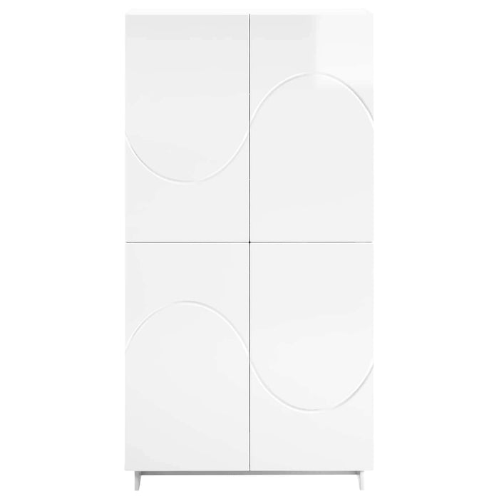 Bufet Alb foarte lucios 79 x 41 x 151 cm Lemn prelucrat WALTI