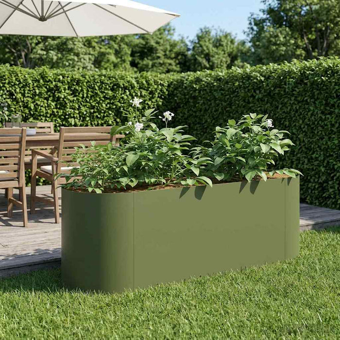 Pat de grădină ridicat Verde măsliniu 120 x 40 x 40 cm WALTI