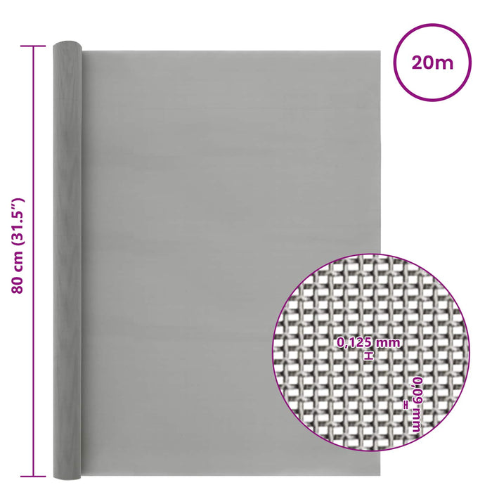 Ecran din plasă 80 x 2000 cm 120 Mesh Oțel Inoxidabil 201 WALTI
