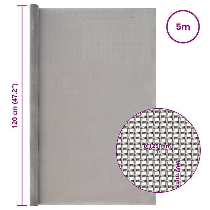 Ecran din plasă 120 x 500 cm 120 Mesh Oțel Inoxidabil 201 WALTI