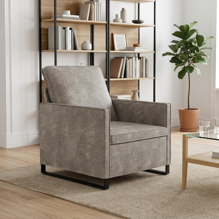 Fotoliu Gri deschis 70 x 81 x 82 cm Material din microfibră WALTI