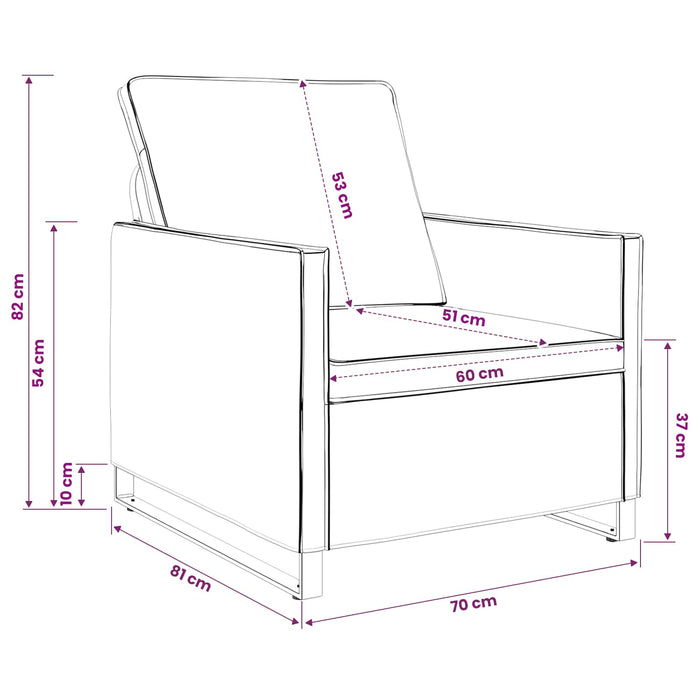 Fotoliu Verde Army 70 x 81 x 82 cm Material din microfibră WALTI