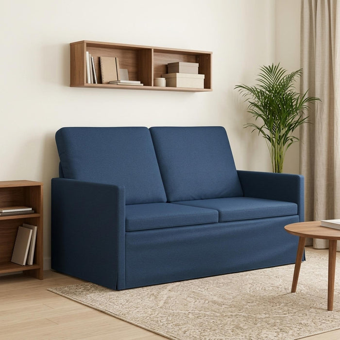 Canapea cu 2 locuri albastru 130 x 81 x 82 cm Țesătură WALTI