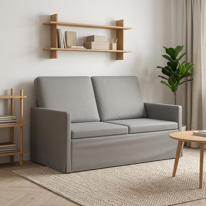 Canapea cu 2 locuri Gri deschis 130 x 81 x 82 cm Catifea WALTI