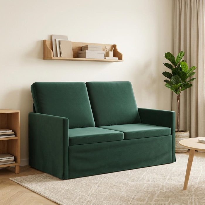 Canapea cu 2 locuri Verde închis 130 x 81 x 82 cm Catifea WALTI