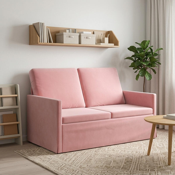 Canapea cu 2 locuri Roz 130 x 81 x 82 cm Catifea WALTI
